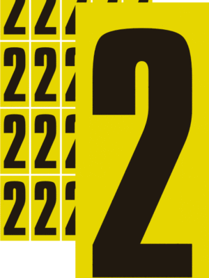 Samolepiace čísla tlačená - žltý podklad