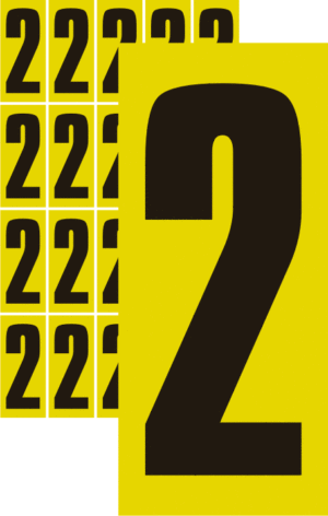 Samolepiace čísla tlačená - žltý podklad