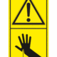 Značení strojů dle ISO 11 684 - Kombinovaný štítek: Výstraha / Nebezpečí propíchnutí ruky (Vertikální)