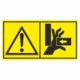Značení strojů dle ISO 11 684 - Kombinovaný štítek: Výstraha / Nebezpečí zmáčknutí ruky ze strany (Horizontální)