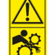 Značení strojů dle ISO 11 684 - Kombinovaný štítek: Výstraha / Nebezpečí vtáhnutí ruky do stroje (Vertikální)