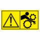 Značení strojů dle ISO 11 684 - Kombinovaný štítek: Výstraha / Nebezpečí vtáhnutí ruky do stroje (Horizontální)