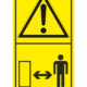 Značení strojů dle ISO 11 684 - Kombinovaný štítek: Výstraha / Dodržuj bezpečnou vzdálenost (Vertikální)