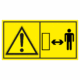 Značení strojů dle ISO 11 684 - Kombinovaný štítek: Výstraha / Dodržuj bezpečnou vzdálenost (Horizontální)