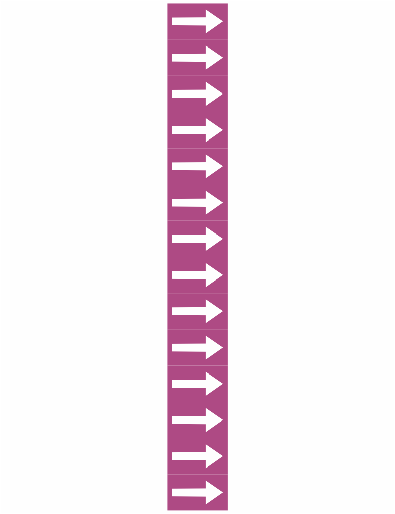 Vertical column of white right-pointing arrows on a magenta background.