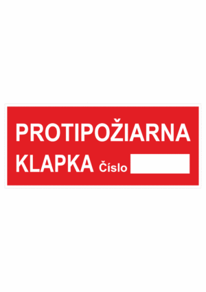 Požární bezpečnostní textová tabulka: "Protipožární klapka"