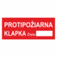 Požární bezpečnostní textová tabulka: "Protipožární klapka"