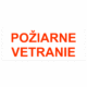 Bezpečnostné požiarne značky - Textová značka: Požiarne vetranie