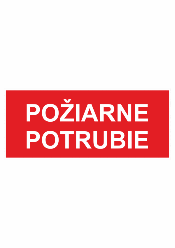 Bezpečnostné požiarne značky - Textová značka: Požiarne potrubie