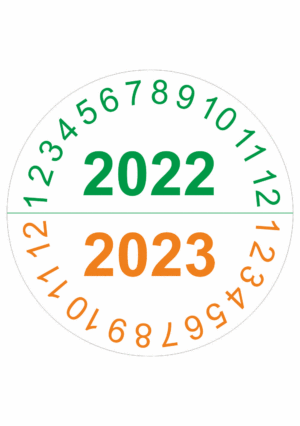 Kontrolné a kalibračné značení - Koliesko na 2 roky: 2022/2023 (Zelenooranžové)