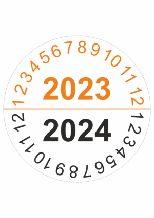 Kontrolné a kalibračné značení - Koliesko na 2 roky: 2023/2024 (Oranžovočierné)