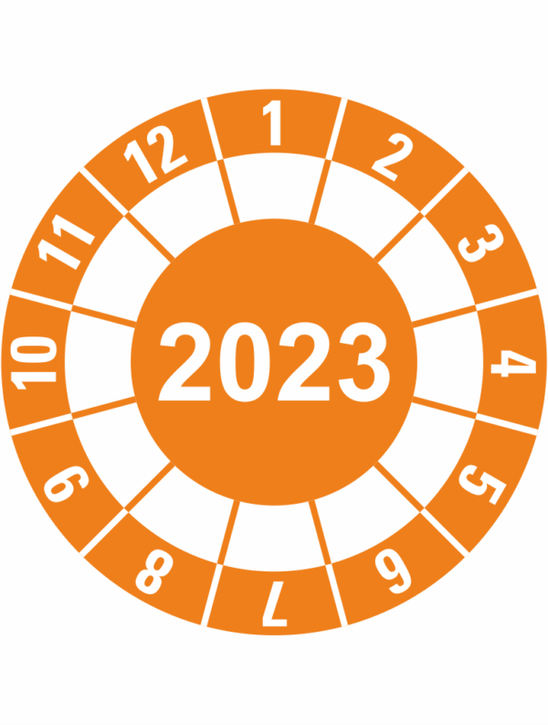 Kalibračné a kontrolné značenie - Koliesko na 1 rok: Koliesko oranžové 2023