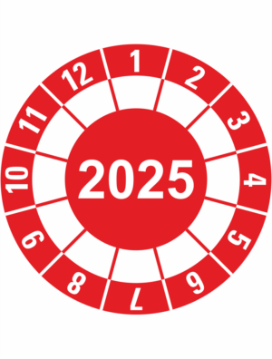 Kalibračné a kontrolné značenie - Koliesko na 1 rok: Koliesko červené 2025