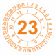 Kalibračné a kontrolné značenie - Koliesko na 1 rok: Dátumovka 23 oranžová
