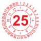 Kalibračné a kontrolné značenie - Koliesko na 1 rok: Dátumovka 25 červená