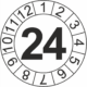 Kontrolné koliesko na 1 rok - Štítok s datumom 24 čierný
