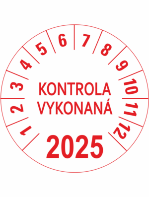 Kontrolné koliesko na 1 rok - Kontrola vykonaná 2025 červené