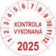 Kontrolné koliesko na 1 rok - Kontrola vykonaná 2025 červené