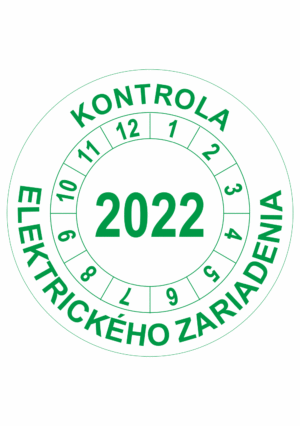 Kontrolné koliesko na 1 rok - Kontrola elektrického zariadenia 2022 zelené