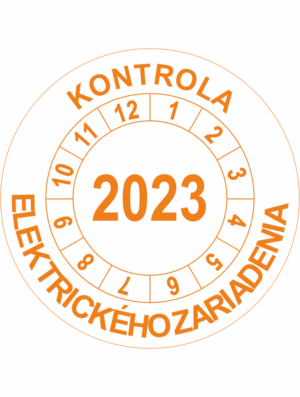 Kontrolné koliesko na 1 rok - Kontrola elektrického zariadenia 2023 oranžové