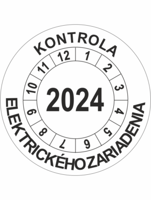 Kontrolné koliesko na 1 rok - Kontrola elektrického zariadenia 2024 čierné