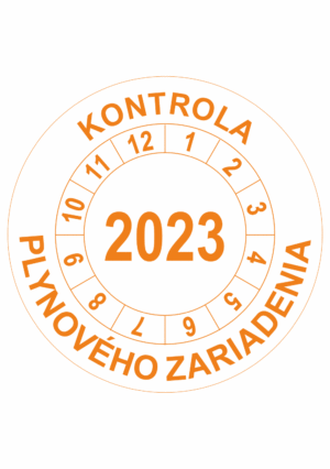 Kontrolné koliesko na 1 rok - Kontrola plynového zariadenia 2023 oranžové