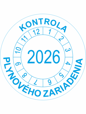 Kontrolné koliesko na 1 rok - Kontrola plynového zariadenia 2026 modré