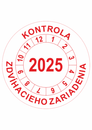 Kontrolné koliesko na 1 rok - Kontrola zdvihacieho zariadenia 2025 červené