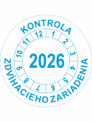 Kontrolné koliesko na 1 rok - Kontrola zdvihacieho zariadenia 2026 modré