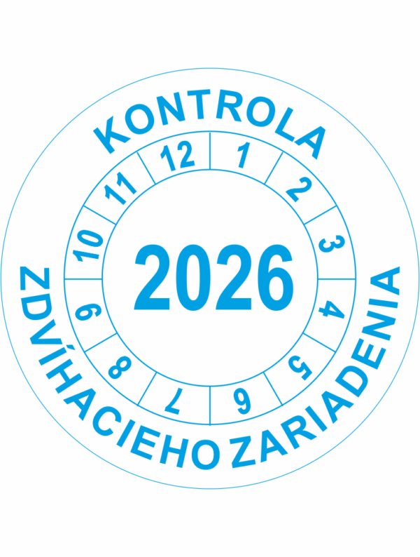Kontrolné koliesko na 1 rok - Kontrola zdvihacieho zariadenia 2026 modré