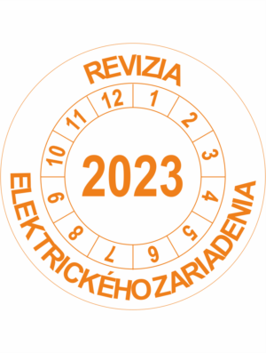 Kontrolné koliesko na 1 rok - Revízia elektrického zariadenia 2023 oranžové