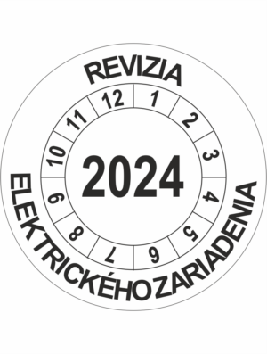 Kontrolné koliesko na 1 rok - Revízia elektrického zariadenia 2024 čierné