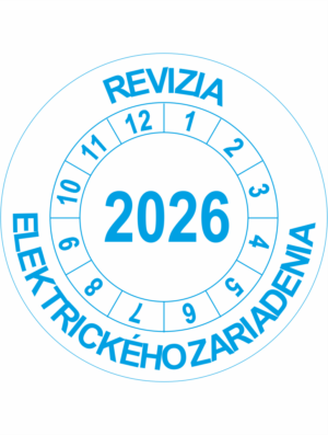 Kontrolné koliesko na 1 rok - Revízia elektrického zariadenia 2026 modré