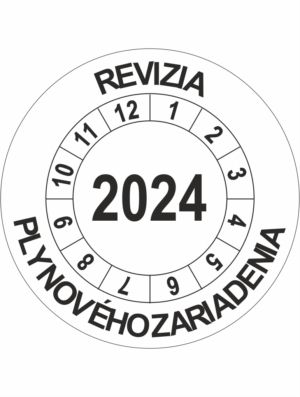 Kontrolné koliesko na 1 rok - Revízia plynového zariadenia 2024 čierné