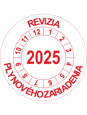 Kontrolné koliesko na 1 rok - Revízia plynového zariadenia 2025 červené