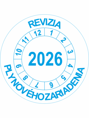 Kontrolné koliesko na 1 rok - Revízia plynového zariadenia 2026 modré