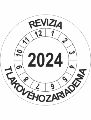 Kontrolné koliesko na 1 rok - Revízia tlakového zariadenia 2024 čierné