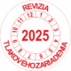 Kontrolné koliesko na 1 rok - Revízia tlakového zariadenia 2025 červené