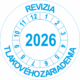 Kontrolné koliesko na 1 rok - Revízia tlakového zariadenia 2026 modré