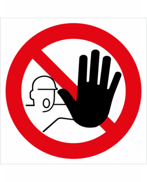 Zákazová bezpečnostná značka - Symbol bez textu: Nepovolaným vstup zakázán (Ruka)