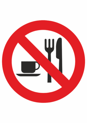 Zákazová bezpečnostní značka: Symbol bez textu - Zákaz jídla a pití