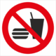 Zákazová bezpečnostná značka - Symbol bez textu: Zákaz jedla a pitia