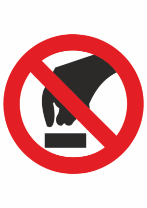 Zákazová bezpečnostní tabulka symbol s textem: "Nedotýkat se"