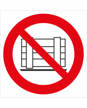 Zákazová bezpečnostná značka - Symbol bez textu: Zákaz odkládanie materiálov