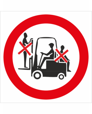 Zákazová bezpečnostná značka - Symbol bez textu: Zákaz prevozu osôb