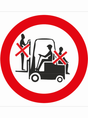 Zákazová bezpečnostná značka - Symbol bez textu: Zákaz prevozu osôb
