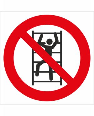 Zákazová bezpečnostná značka - Symbol bez textu: Zákaz lezenia na regál