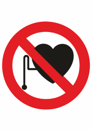 Zákazová bezpečnostní značka: Symbol bez textu - Zákaz kardiostimulátoru