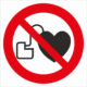 Zákazová bezpečnostná značka - Symbol bez textu: Zákaz vstupu s kardiostimulátorom