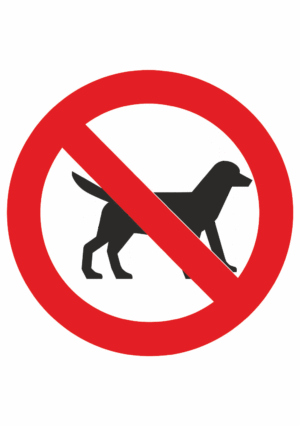 Zákazová bezpečnostní značka: Symbol bez textu - Zákaz vstupu se psy